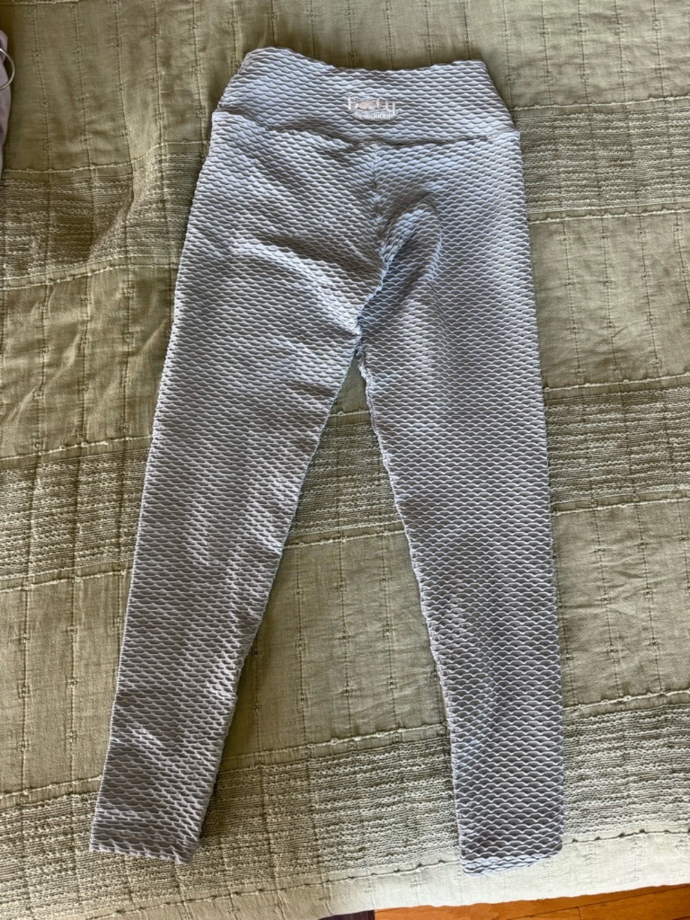 Booty By BraBrants One Size Light Blue Textured High-Waist Leggings